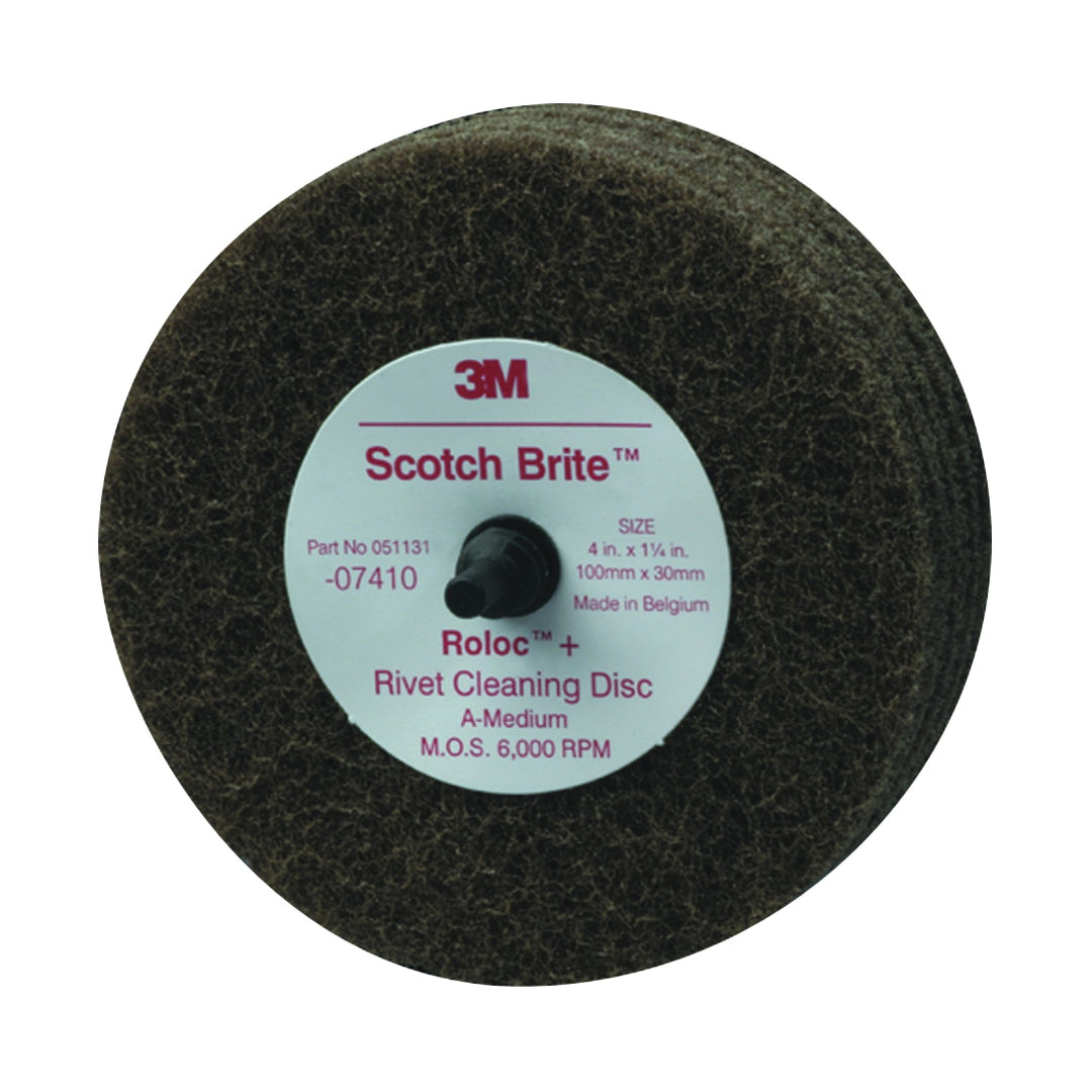 3M SB07410 Scotch-Brite Rivet Cleaning Disc MED 4 in x 1-1/4 in (10.16 cm x 3.18 cm)