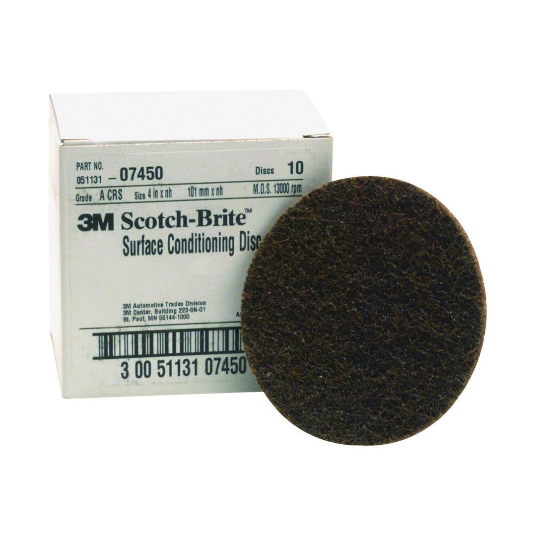 3M SB07450 Scotch-Brite Surface Conditioning Disc SC-DH A CRS 4 in x NH (10.16 cm x NH) 10 per box 3M SB07450