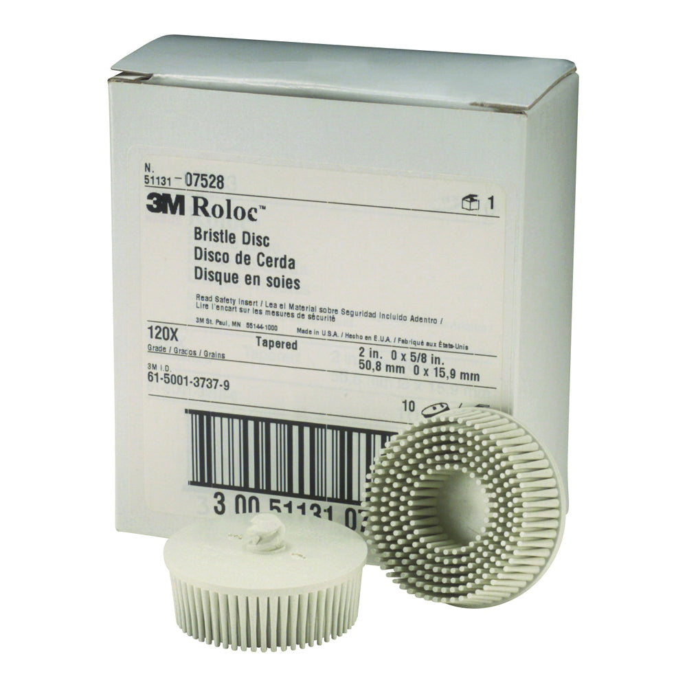 Bristle Discs 3M SB07528 Roloc Bristle Disc 2 Inch (120 Grit) White