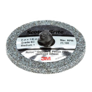 3M SB77198 Scotch-Brite Rolloc Deburr And Finish Pro Unitized Wheel,Tr, 2 in x 1/4 in x No Hole, 8C Crs+, Sb77198