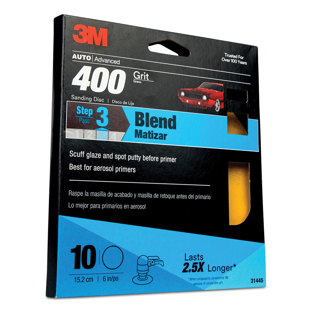3M 31445 3M Sanding Discs 31445 with Stikit Attachment 400 Grit 6 in 10 Discs/Pack 10 Packs/Case 3M 7010328454