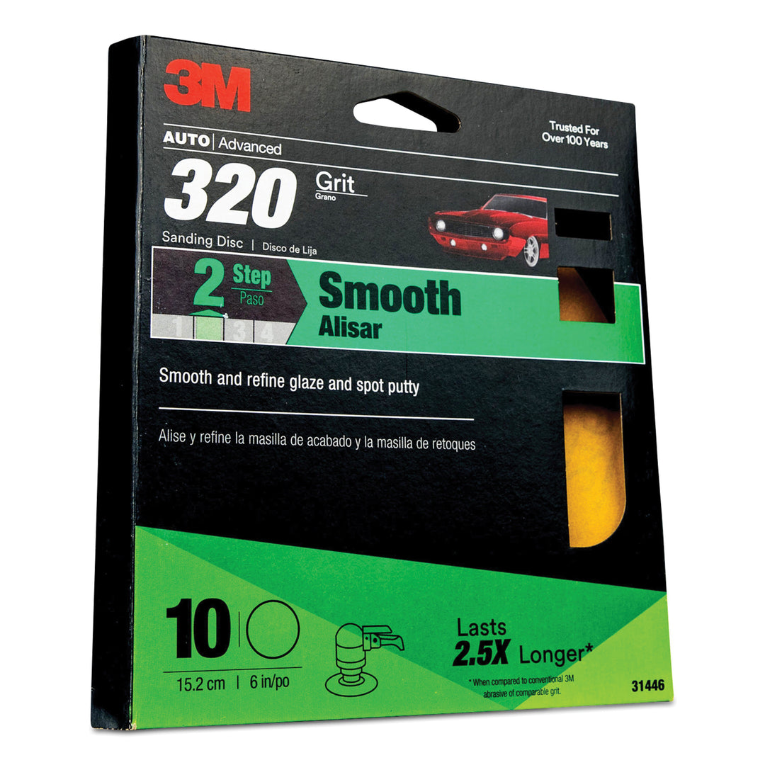 3M 31446 3M Sanding Discs 31446 with Stikit Attachment 320 Grit 6 in 10 Discs/Pack 10 Packs/Case 3M 7010300624