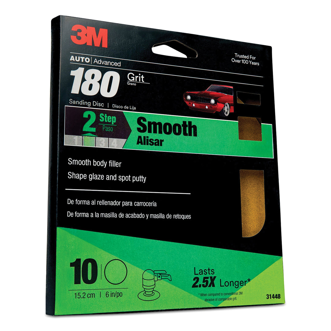 3M 31448 3M Sanding Discs 31448 with Stikit Attachment 180 Grit 6 in 10 Discs/Pack 10 Packs/Case 3M 7010328455