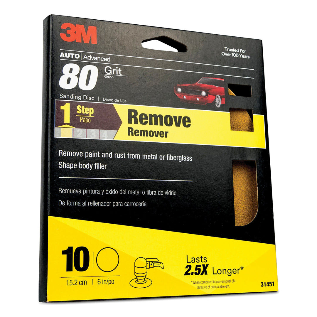 3M 31451 3M Sanding Discs 31451 with Stikit Attachment 80 Grit 6 in 10 Discs/Pack 10 Packs/Case 3M 7010363234