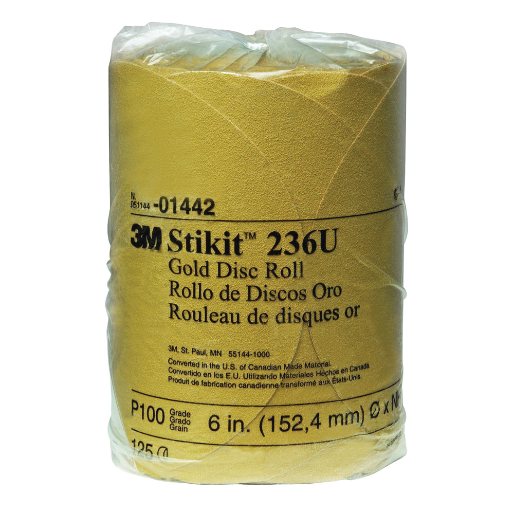 PSA Discs 3M 1442 Self Adhesive Paper (PSA) Discs 6 Inch 236U Material Aluminum Oxide in 100 Grit