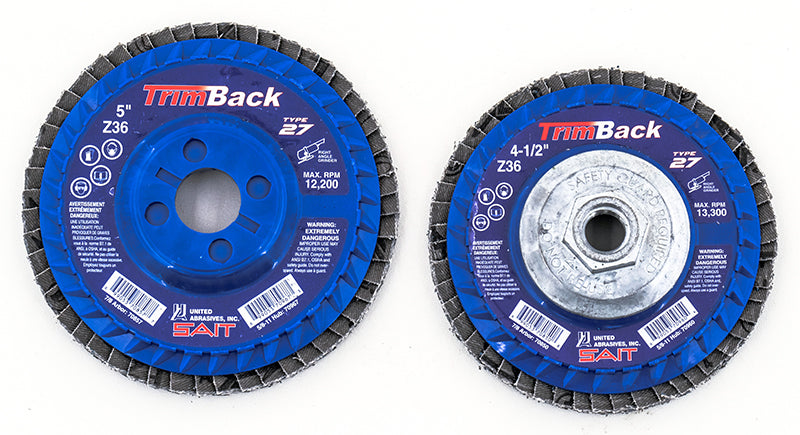 Depressed Centre Sait 70967 5 Inch X 5/8 Inch - 11 Type 27 36 Grit Trimback Zirconia Alumina Flap Disc