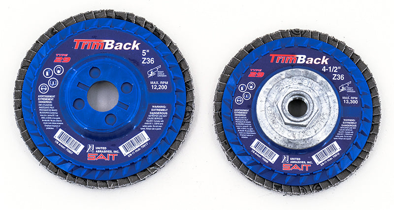 Type 29 Flexible Sait 70917 5 Inch X 5/8 Inch - 11 Type 29 36 Grit Trimback Zirconia Alumina Flap Disc