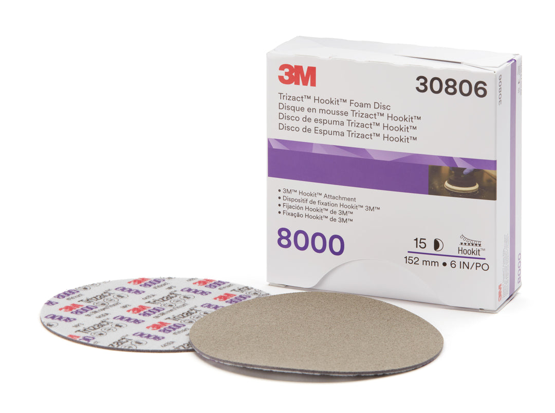 3M 30806 3M Trizact Hookit Foam Disc 6INx8000-grit 15 discs /Carton 4 Cartons /Case 3M 7100193783