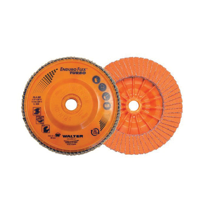Depressed Centre Walter 06A602 6 Inch x 5/8 Inch - 11 Type 27 36/60 Grit Enduro-Flex Turbo Flap Disc