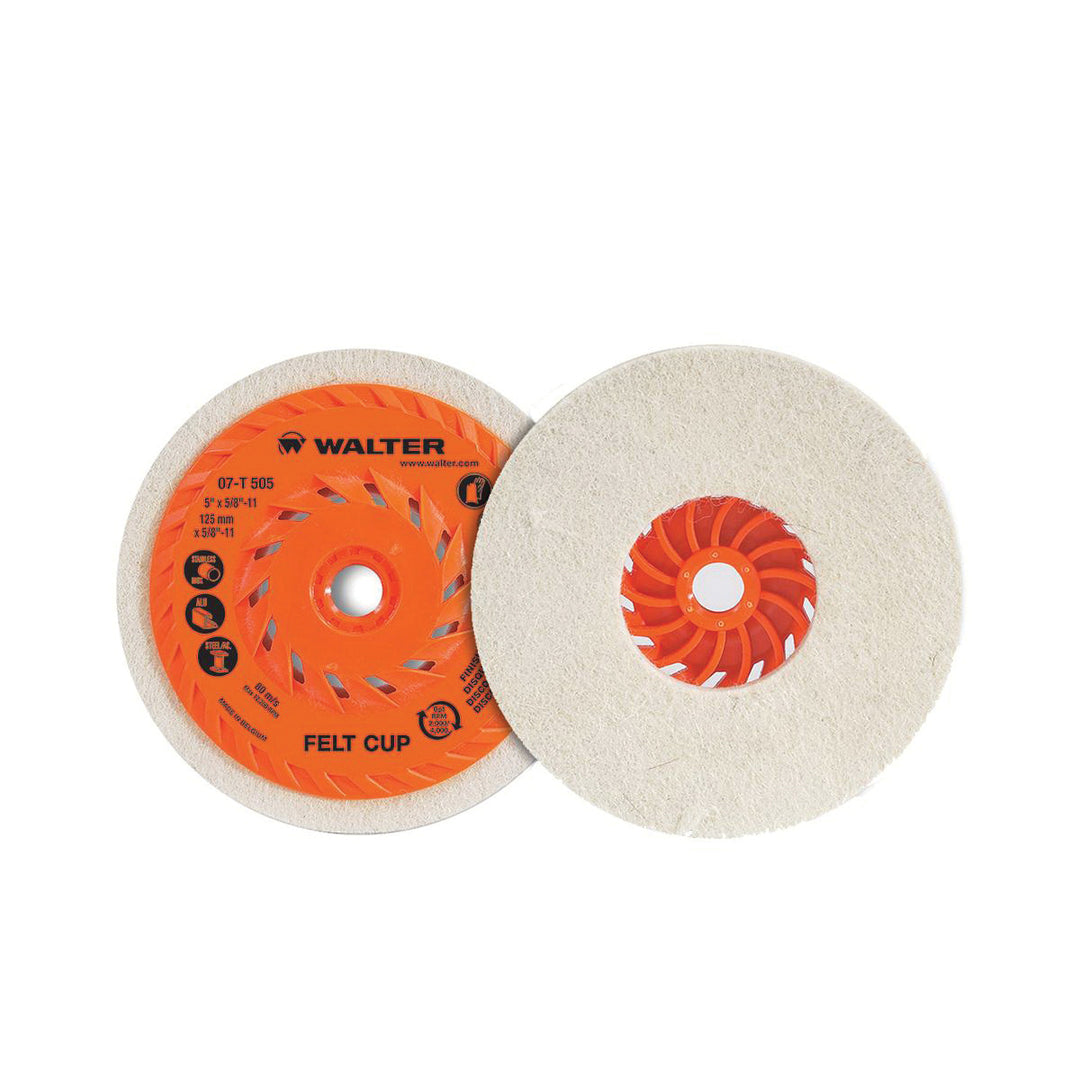Buffs Walter 07T505 5 x 5/8-11 Felt Cup Disc