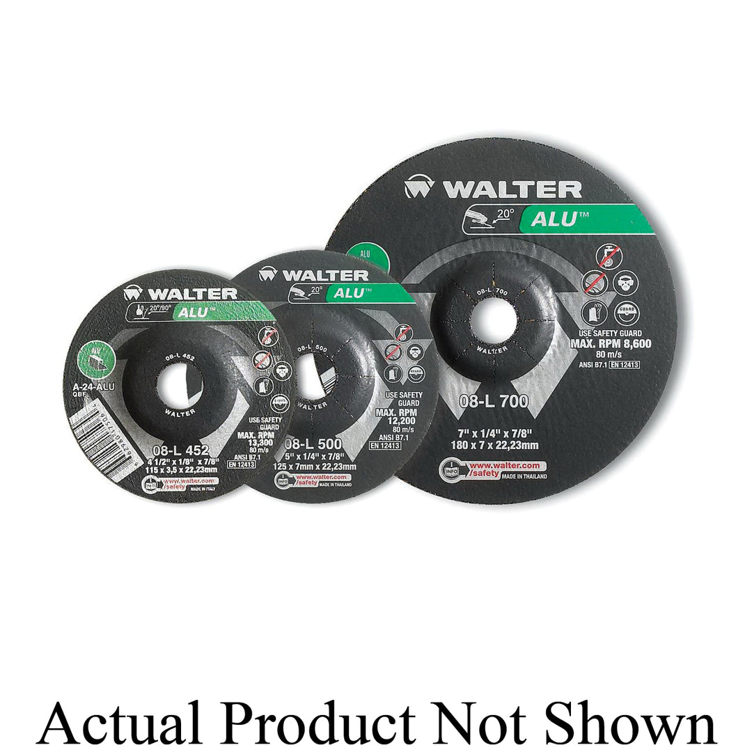 Depressed Centre Walter 08-L 450 Depressed Center Grinding Wheel A24 Aluminum 4-1/2X1/4X7/8