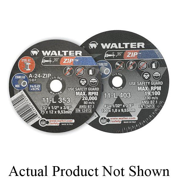 Type 01 Straight Wheels Walter 11L322 Zip Cut-Off Wheels (3 Inch x 1/8 Inch x 1/4 Inch)