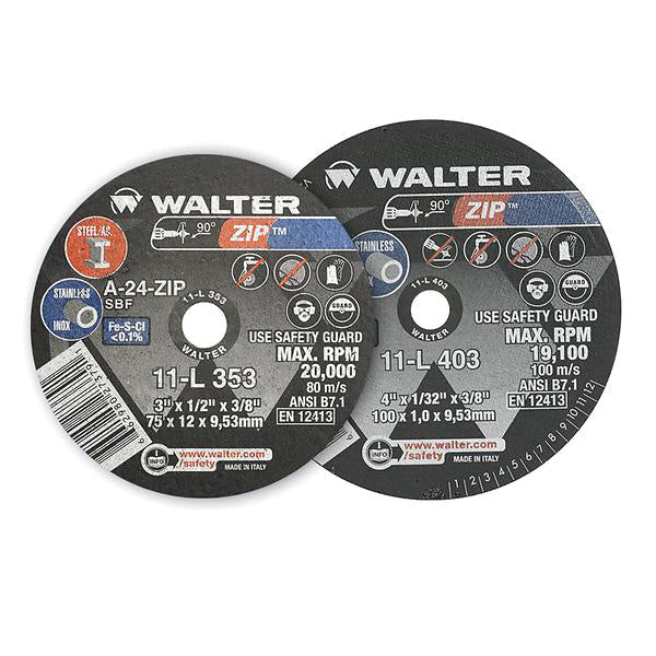 Type 01 Straight Wheels Walter 11L353 3X1/2X3/8 Zip Grinding Wheels