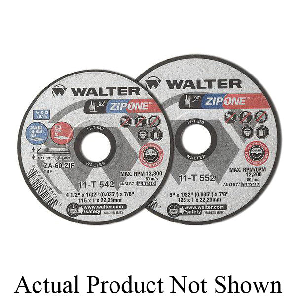 Type 01 Straight Wheels Walter 11-T 552 Cut-Off Wheels Za60Zip Zip One 5X1/32X7/8