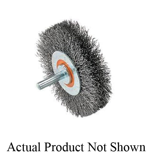 Mounted Wire Wheel Brushes Walter 13C128 Steel Mounted Wheel Brush with Crimped Wires (4 Inch x 1/4 Inch)