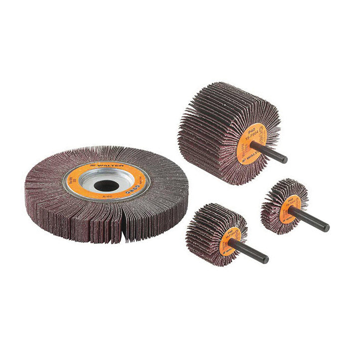 Shank Mount Wheels Walter 15-F 054 1 Inch x 3/8 Inch x 1/4 Inch 40 Grit Coolcut Aluminum Oxide Shank Mounted Flap Wheel