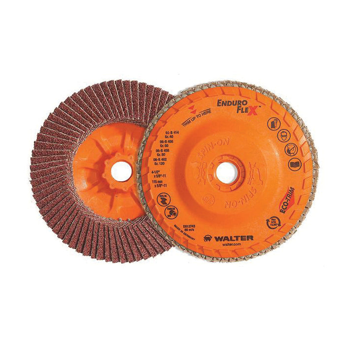 Depressed Centre Walter 15R712 7 Inch x 7/8 Inch Type 27 120 Grit Enduro-Flex Flap Disc