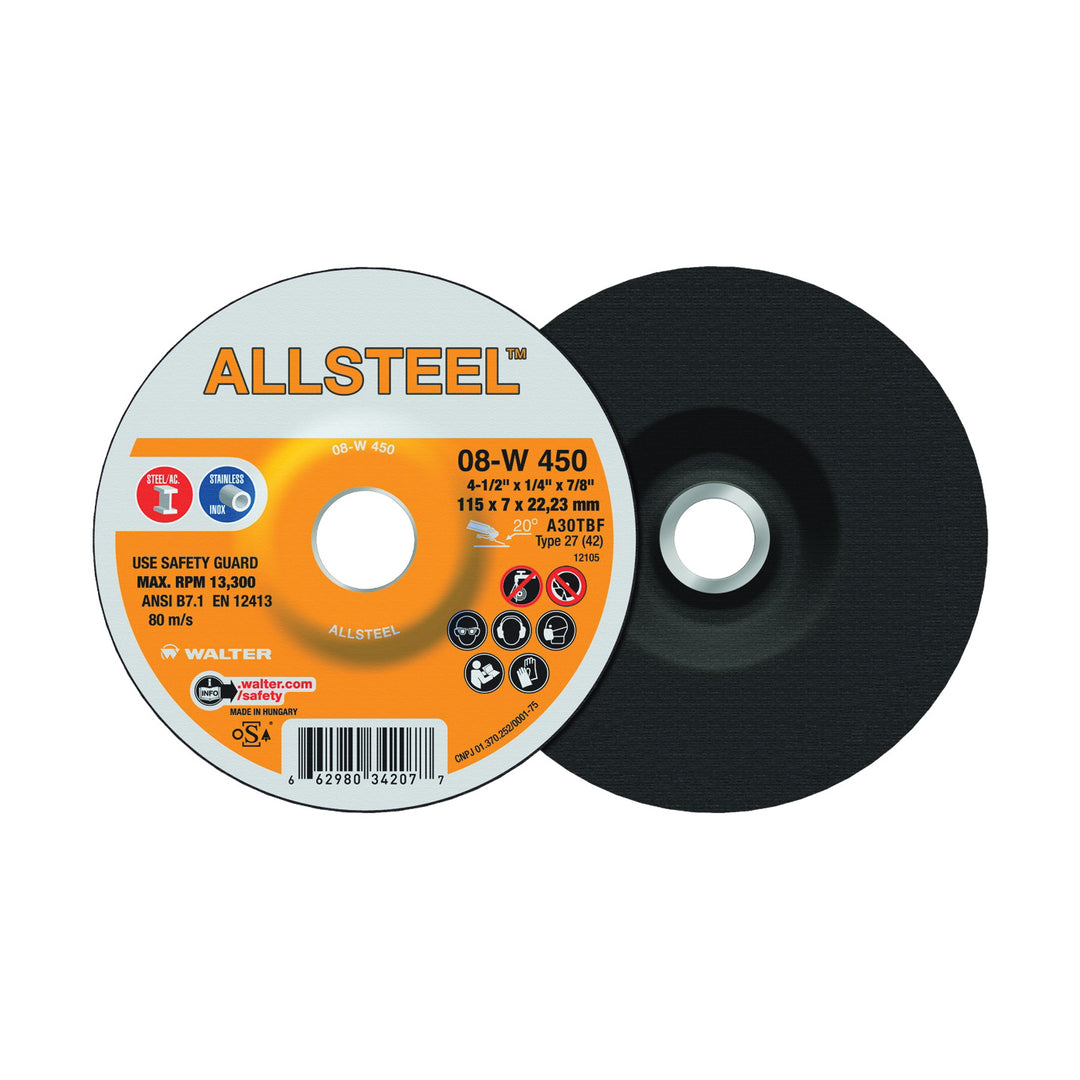 Walter 08W450 4-1/2 x 1/4 Allsteel Wheel