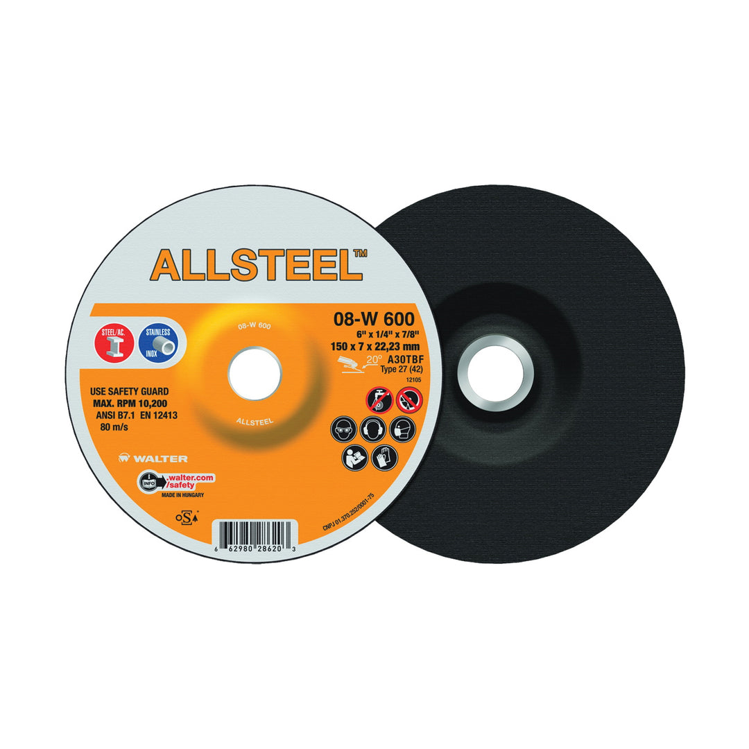 Walter 08W600 6 x 1/4 Allsteel Wheel