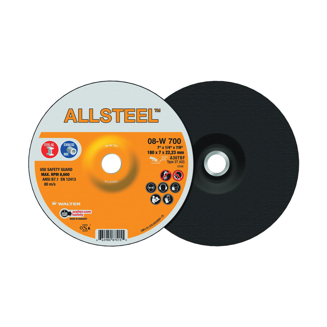 Walter 08W700 7 x 1/4 Allsteel Wheel