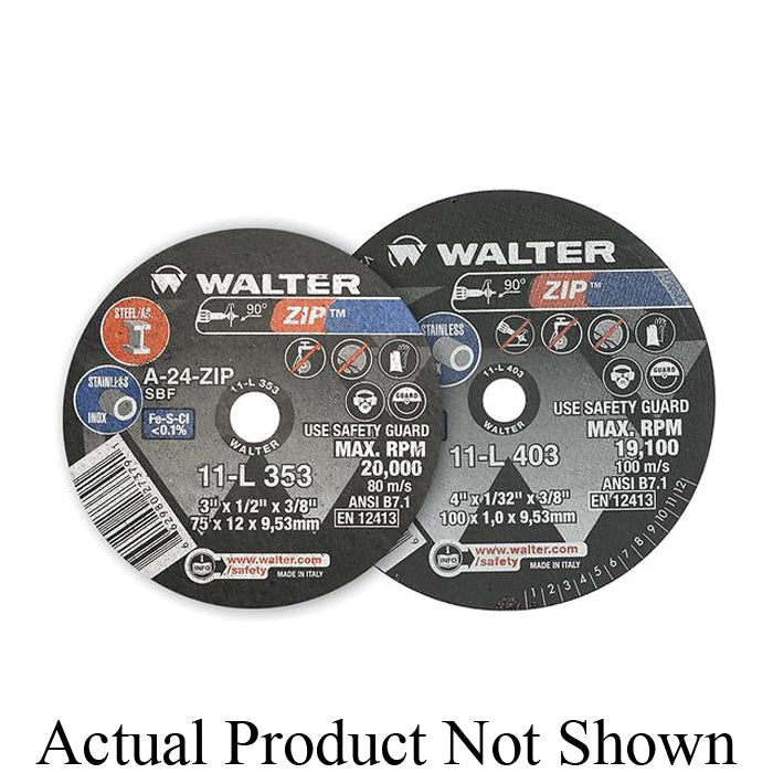 Type 01 Straight Wheels Walter 11L263 2.5X1/32X3/8 Zip Cut-Off Wheel