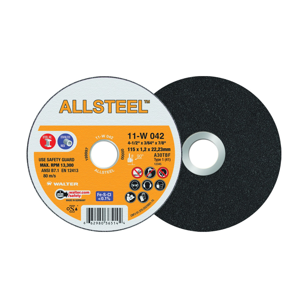 Type 01 Walter 11W042 Type 01 Cut-Off Wheel (4-/2 Inch x 3/64 Inch x 7/8 Inch)