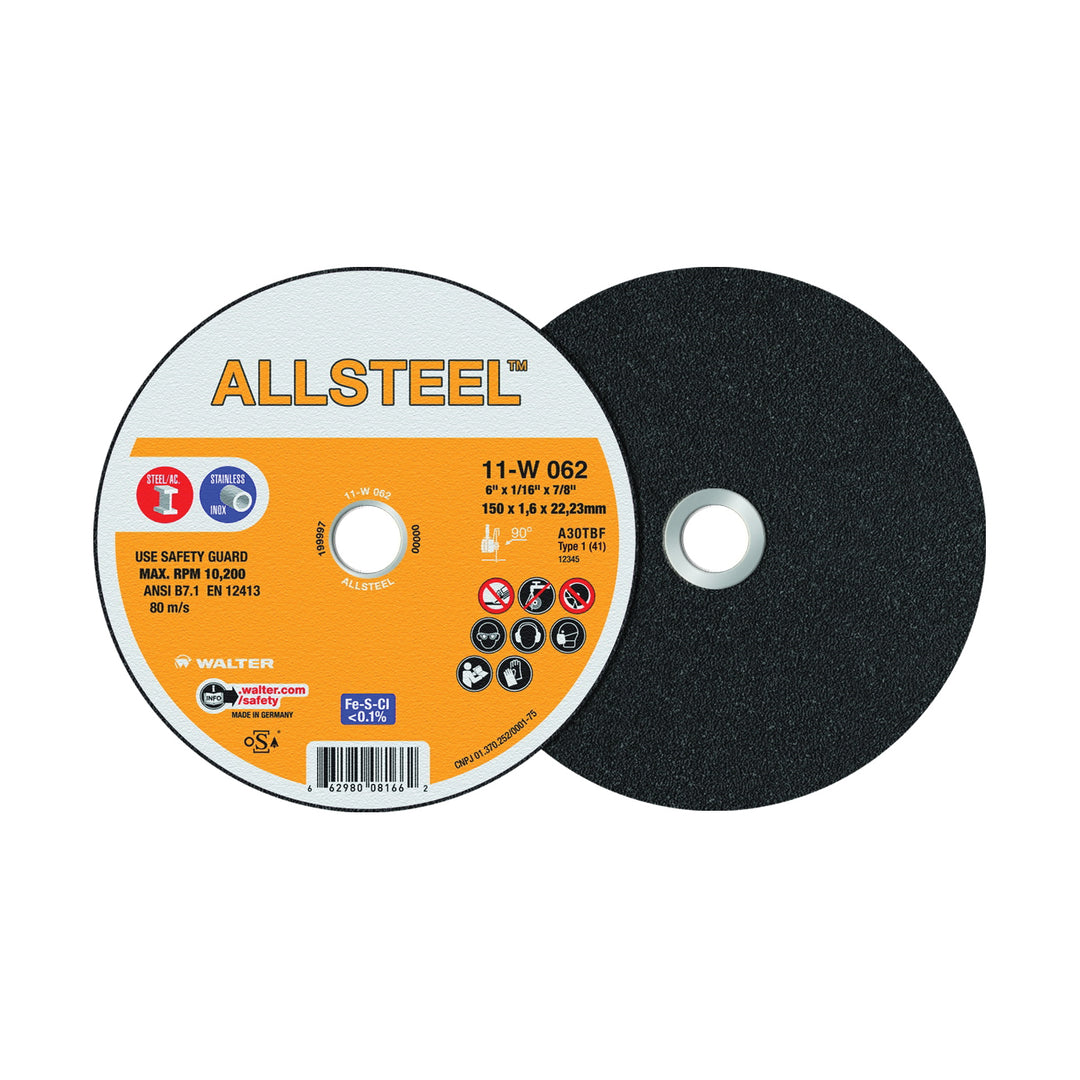 Type 01 Walter 11W062 Type 01 Cut-Off Wheel (6 Inch x 3/64 Inch x 7/8 Inch)