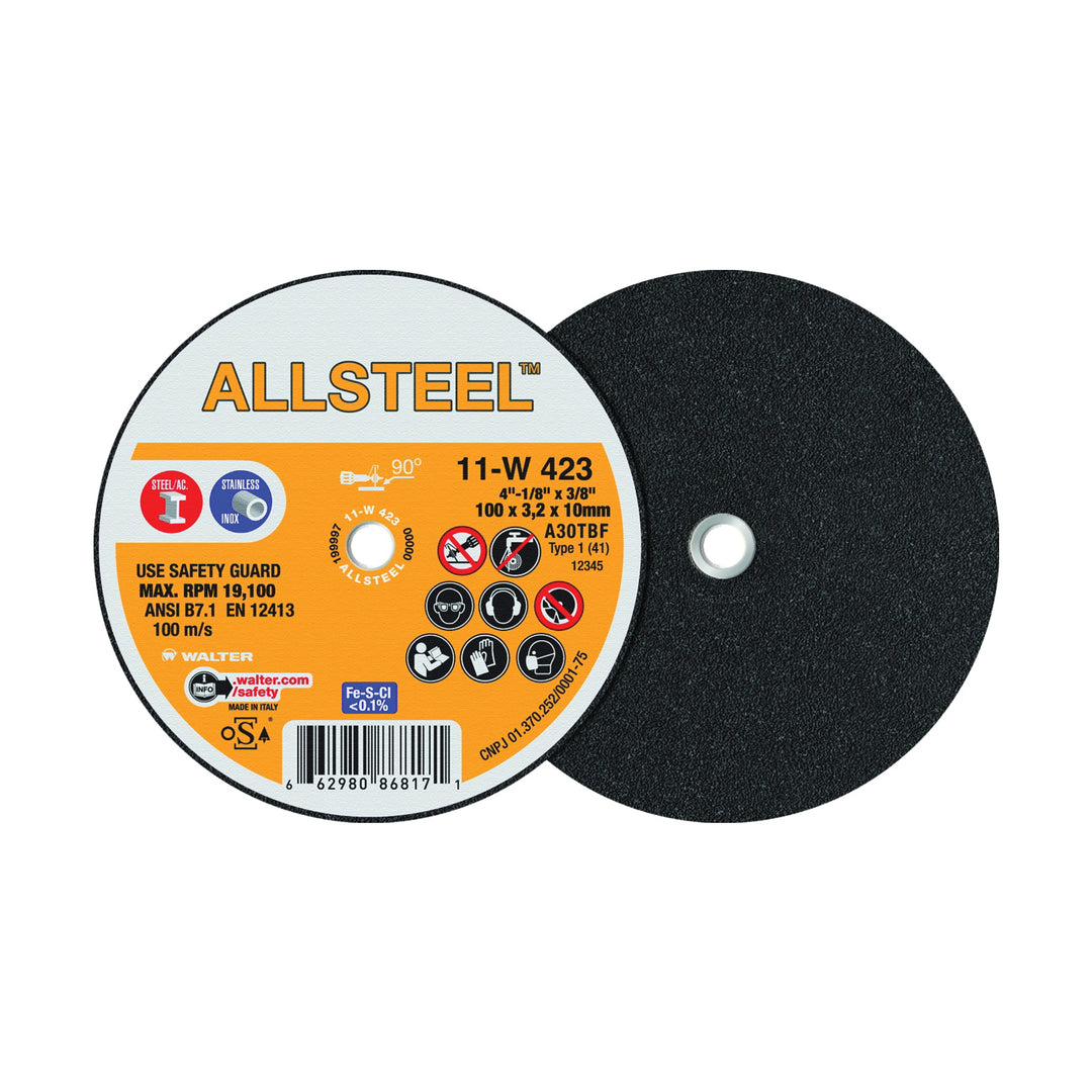 Walter 11W423 Allsteel 4X1/8X3/8'' T1 Cut-Off Wheel