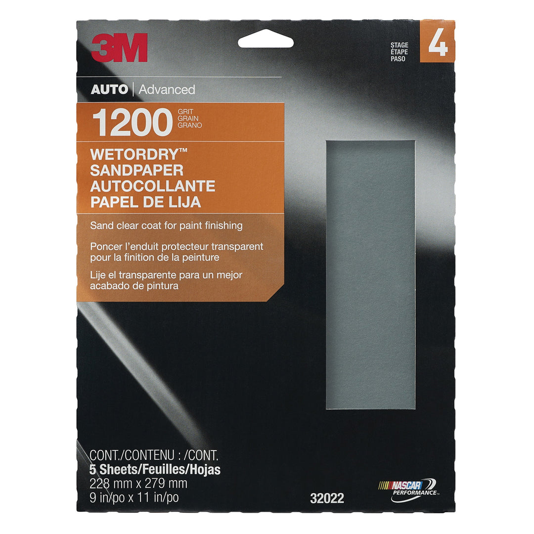 Regular Sanding Sheets 3M 32022 Wetordry Sandpaper 1200 Grit - 9 Inch x 11 Inch