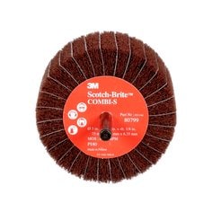 Non-woven Wheels 3M AB80799 Combi-S Wheel 3 Inch x 1-3/4 Inch 1/4 Inch Shank P180 x-Weight