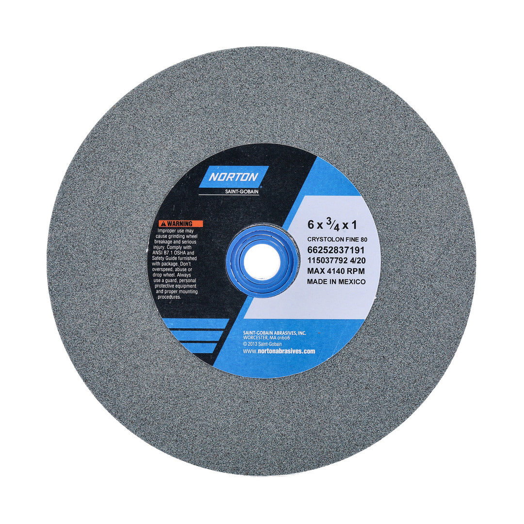 Type 01 Straight Wheels Norton 37191 Type 01 Straight Wheels Gemini Silicon Carbide 80-I Wheel W/ Bushings 6X3/4X1 Norton 37191