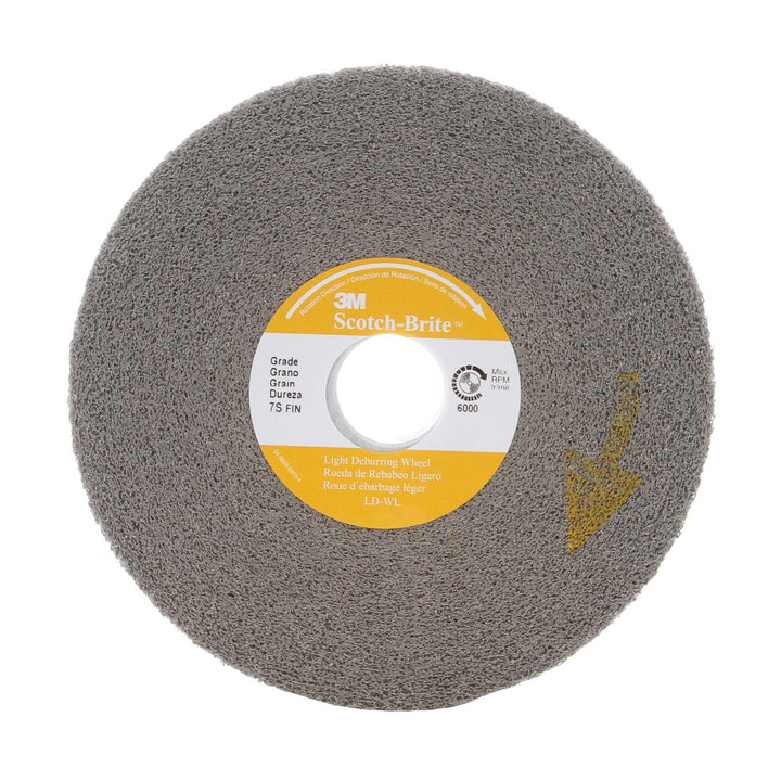 3M Scotch-Brite SB01683  ~  Non-Woven Wheels Light Deburring 7S Fine (10 Inch x 1 Inch x 5 Inch) - The Sandpaper People