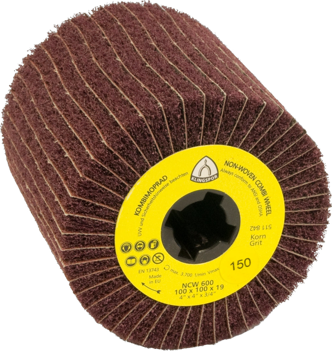 Satin finishing drums Klingspor 320246 Non-Woven Wheel NCW600 4-1/2 Inch x 4 Inch x 3/4 Inch (Coarse / 80 grit)