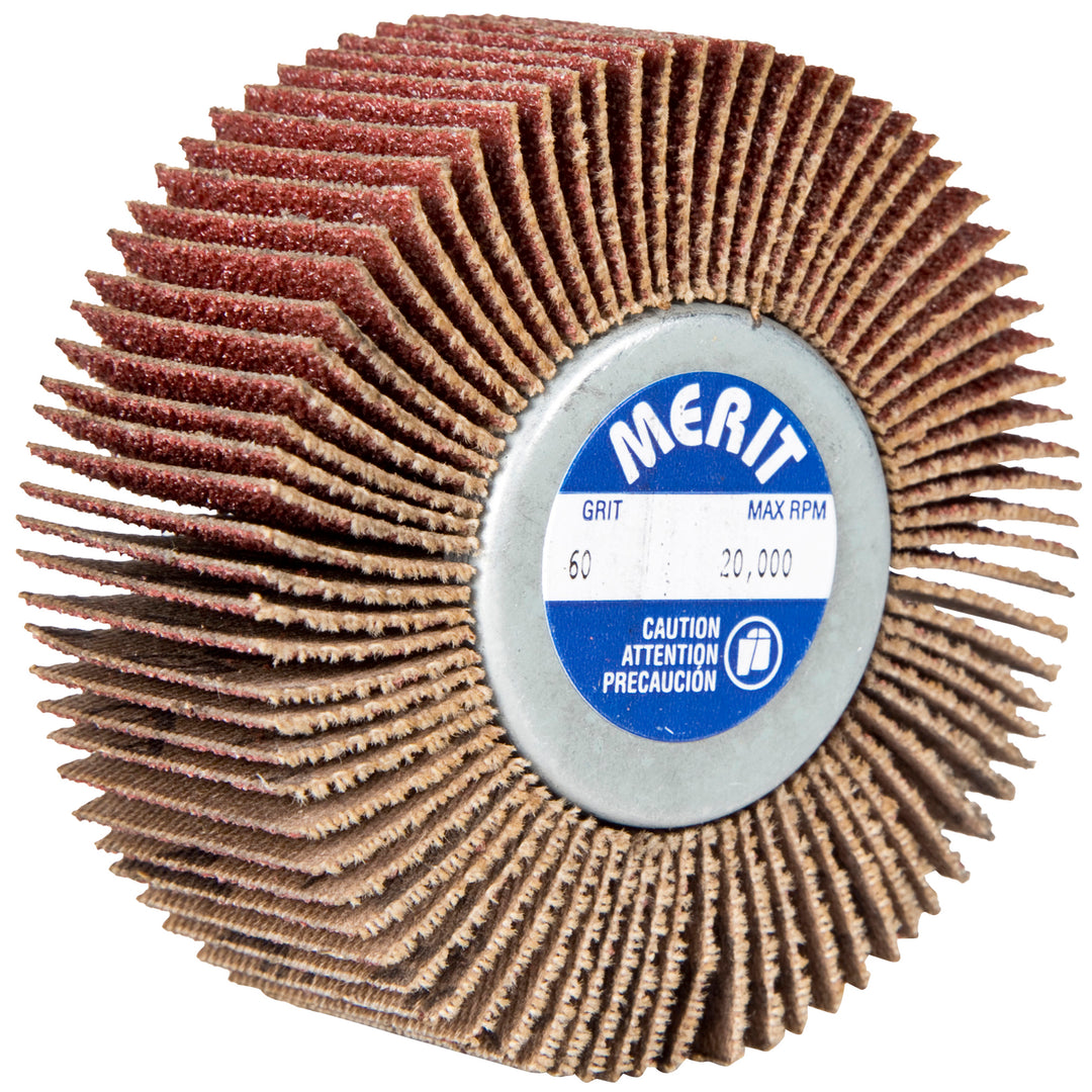 Shank Mount Wheels Merit 30736 2-1/2 Inch X 1 Inch X 1/4 Inch - 20 60 Grit Aluminum Oxide Shank Mounted Flap Wheel