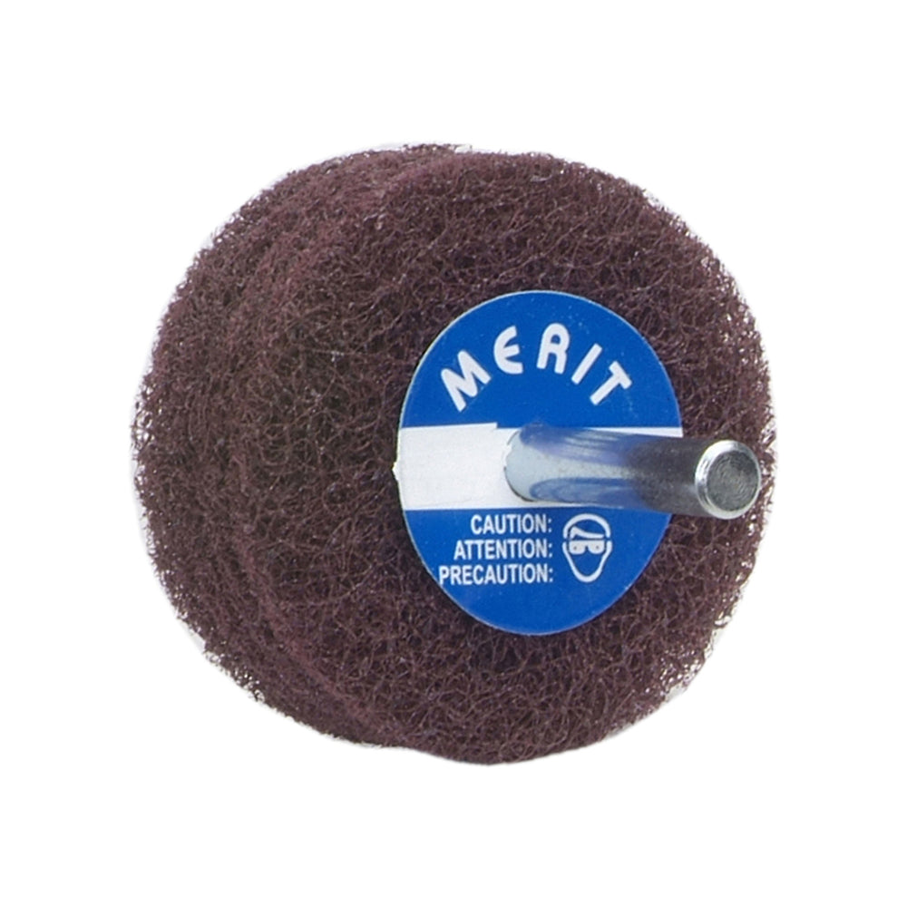 Non-woven Wheels Merit 31497 Disc Wheels With 1/4 Steel Shaft Aluminum Oxide 5 Ply Very Fine 3X1X 1/4