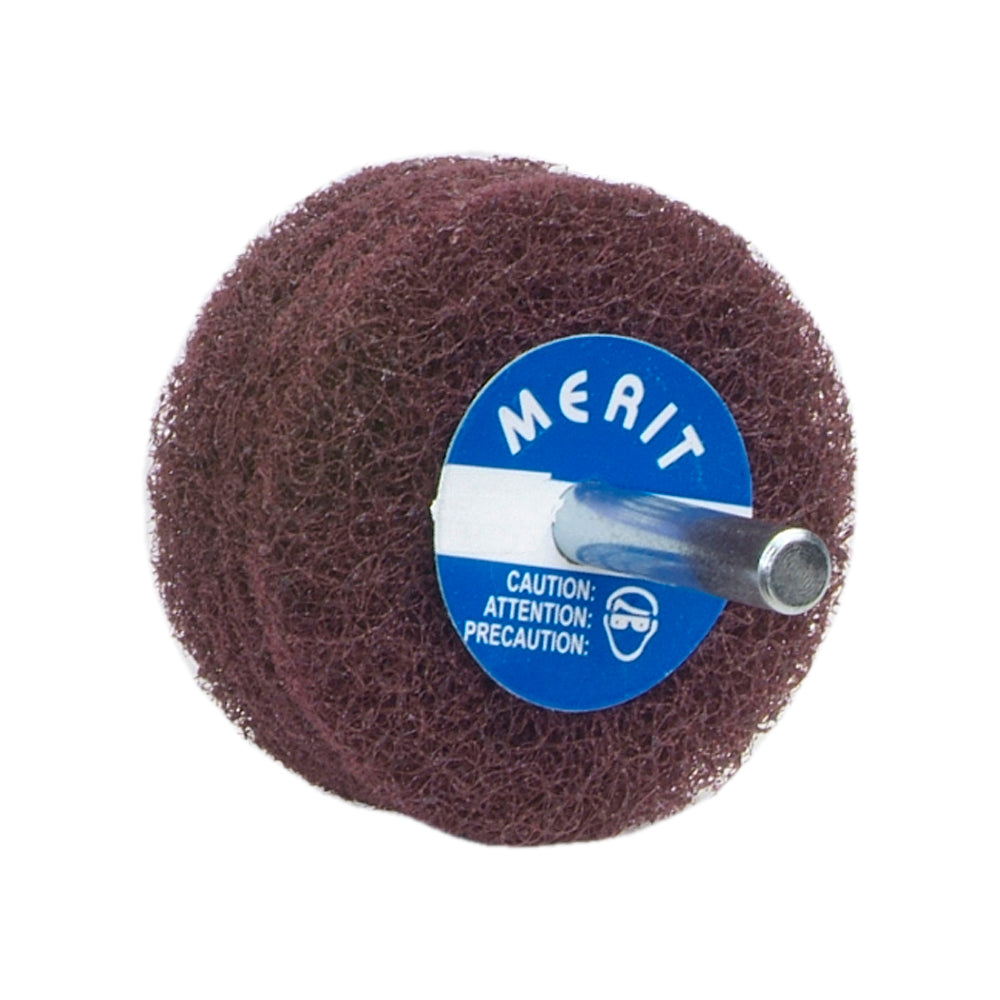 Non-woven Wheels Merit 31554 Disc Wheels With 1/4 Steel Shaft Aluminum Oxide 4 Ply Medium 2X1X1/4