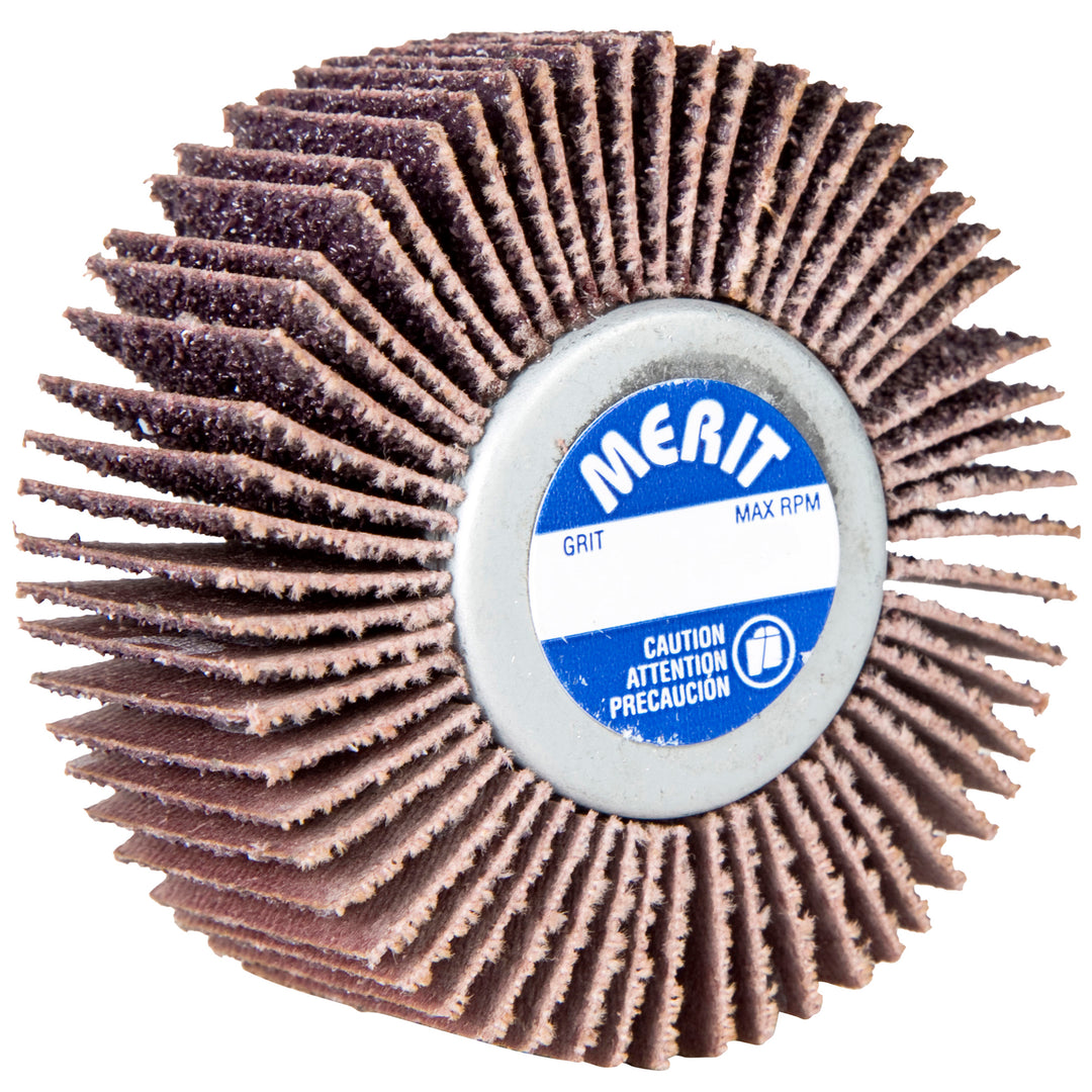 Shank Mount Wheels Merit 35018 3 Inch X 1 Inch X 1/4 Inch - 20 180 Grit Ceramic Alumina Shank Mounted Flap Wheel